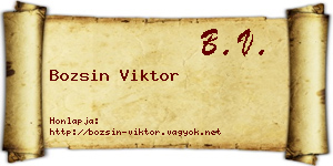 Bozsin Viktor névjegykártya