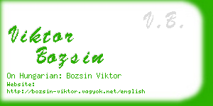 viktor bozsin business card